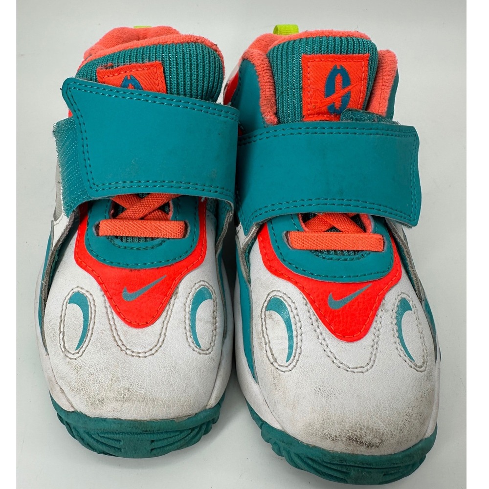 Nike Air Barrage Low White Teal Orange Kids Shoes BV2525-101 Size 10C - Picture 2 of 7